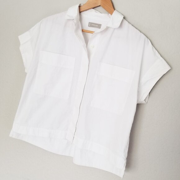 Everlane The Poplin Short-Sleeve Box Shirt Size S White 100%Cotton Relaxed Fit - Picture 16 of 16